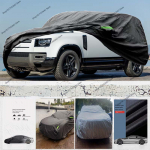 Veekindel v&auml;litingimustes kasutatav auto kate, UV-kaitsega, p&auml;ikese ja vihma eest kaitsva t&auml;iskattega Land Rover Defender 110 2020-2026 jaoks black must