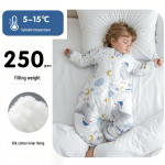 Koguhooaja puhas puuvillane beebi magamiskott l&otilde;hestatud jalgadega - l&ouml;&ouml;givastane ja universaalse sobivusega kevadeks ja s&uuml;giseks. S (90 cm) - 70-85 cm height gray