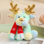 30cm armsad p&otilde;hjap&otilde;drakujulised plush-m&auml;nguasjad Kawaii j&otilde;uluhirved salliga nukkudega t&auml;idetud pehme padi j&otilde;ulukaunistuseks kingituseks 30cm