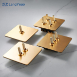 LangYeao Kuldne L&uuml;liti Seinavalgusti L&uuml;liti UK Standard Roostevabast Terasest Paneel Metallist Elektriline Vintage Serritud Kangi Valgustusl&uuml;liti Pistikupesa (Gold,Uk Standard&TV socket) kuld