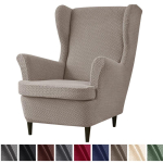 Elastne ruuduline k&otilde;rge seljatoega tugitoolikate - T&auml;ielikult &uuml;mberkattev ja paksendatud Chair Cover + Cushion Cover