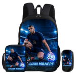 Seljakott 3tk Komplekt M-Mbappe Koolikott Jalgpalli T&auml;ht &Otilde;lakott Pinalid laps Mochila Spordikoolikott Laste Kingitus Rucksack