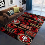 49ers Logo Vaip Elutoa Magamistoa Kodu Diivani Kaunistuseks, Laste m&auml;ngimiseks Libisemiskindel P&otilde;randamatt 80x120cm( 31x47in)