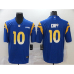 Los Angeles Rams NFL Jalgpallis&auml;rk L&uuml;hikeste varrukatega Meeskonna riided Tikitud Meeste Spordif&auml;nni riided Blue 10 blue