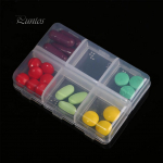 T&uuml;hi l&auml;bipaistev punktkirja 6 lahtriga pill, ravimite s&auml;ilituskarp, kaasaskantav plastkarp one size