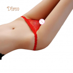 Fetong seksikas lilleline pits, l&auml;bipaistev G-String naiste aluspesu Love Heart alusp&uuml;ksid p&uuml;ksid One Size punane