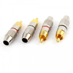 4 x RCA isane pistik jootmata audio-video lukustuspistik