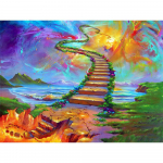 Teemantmaaling maastik Rhinestone helmestega t&auml;ispuur Teemanttikandid Redel Kristallseinakaunistus 20X30CM