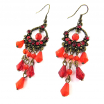 Les Tr&eacute;sors De Lily [E1211] - Boucles Cr&eacute;ateur 'Esmeralda' Rouge punane