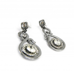 NOA [I1510] - Boucles Cr&eacute;ateur 'Sissi' blanc valge