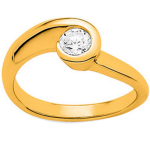 Bague plaqu&eacute; or 'C&acirc;lin' blanc 54 valge