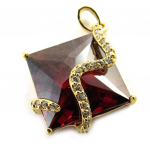 Les Tr&eacute;sors De Lily [M7116] - Pendentif Plaqu&eacute; Or 'Sissi' grenat kuld