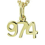 Les Tr&eacute;sors De Lily [N6805] &ndash; kullatud ripats '974' kullatud (Reunioni saar) &ndash; 11x7 mm kuld