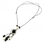 Les Tr&eacute;sors De Lily [P2570] - Collier Argent 'Mineralia' noir blanc argent&eacute; valge