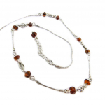 Les Tr&eacute;sors De Lily [P3357] - Kaelakee  Inspiration  Amber konjak (roodiumiga kaetud) - 20x6 mm (lehed) pruun