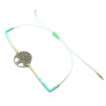 Les Tr&eacute;sors De Lily [P5071] - Bracelet ethnique acier 'Arbre de Vie' vert - 15 mm t&uuml;rkiissinine