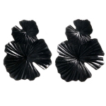 Les Tr&eacute;sors De Lily [Q5781] - Boucles Cr&eacute;ateur 'Cl&eacute;opatra' noir (fleur) - 55x45 mm must