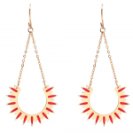 Les Tr&eacute;sors De Lily [Q8538] - Disainer terasest k&otilde;rvar&otilde;ngad  Cl&eacute;opatra  kuldne fuschia (p&auml;ike) - 45x25 mm Heleroosa
