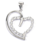 Les Tr&eacute;sors De Lily [Q9418] - h&otilde;bedane ripats  Love  h&otilde;bevalge (roodiumiga kaetud) - 30x20 mm valge