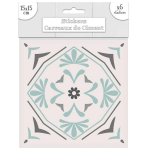 Les Tr&eacute;sors De Lily [Q7651] - Set de 6 stickers 'Carreaux de Ciment' vert - 15x15 cm sinine