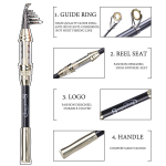 Sougayilang Carbon Spinning &Otilde;ngeritva &Otilde;ngeritv &Otilde;ngeritva lant Kaal: 7-21g Teleskoopp&uuml;&uuml;k spinninguga Red 1.8m