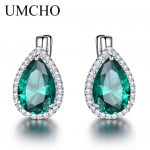 UMCHO roheline smaragd kalliskivi klambriga k&otilde;rvar&otilde;ngad k&otilde;rvar&otilde;ngad naistele uus mood ovaalne s&uuml;nnikivist peen ehe kingitus