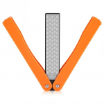 Kahepoolne volditav kaasaskantav taskuteritaja teemantnuga terituskivi oranž