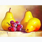 Teemanttikandid helmed puuviljad pirnid ja viinamarjad &uuml;mmargused teemantmaalid ristpistes 20X30CM