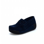 Suvised naiste vabaajajalatsid Seemisnahast Slip-On Flats Platform Loafers 39 tumesinine v&auml;rv