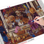 Teemantmaaling Ristpistes Koer 5D Teemanttikandid Laste Mosaiik Loomade J&otilde;ulukaunistused Koduks Full Round (20X30CM)