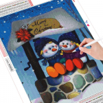 Teemantmaaling lumememme t&auml;ispuurimiskomplekt 5D DIY Teemanttikandid Multikad N&auml;put&ouml;&ouml; Talvised j&otilde;ulukaunistused Full Round (20X30CM)