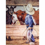 T&auml;ielik teemanttikandid V&auml;ike kauboi k&auml;sit&ouml;&ouml; m&uuml;&uuml;a Teemantmaaling Loomade mosaiiktikandid Seinakunst Full Round 20X30CM