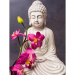 5D Teemantmaal Buddha Kodukaunistus Tikand Mosaiik Lootos Religioon Teemantkunst Full Round 20X30CM punane