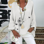 Solid Pluus Suvine Lahtine Suures Suurus S&auml;rk Naiste S&uuml;gis pikkade varrukatega Liblikas v&otilde;ililleprintiga lahtine pluuss&auml;rk tuunika top XXXXXL valge