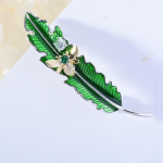 Blucome emailiga lehekujulised prossid naistele Meeste &uuml;likonnamantel Hijiab Pins roheline