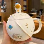 Creative Planet Cup kruus Isikup&auml;rastatud keraamiline tass Kohvitass Piimatass Suure mahutavusega astronauti veetass