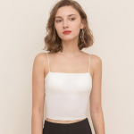 CANVAUS Modal L&uuml;hike Kaelus Rinnapadi Camisole Women One Piece Inner Tube Top Naiste S valge