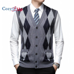 Cozy Up meeste kampsun vest kardigan n&ouml;&ouml;biga ees kudumid kontrastset v&auml;rvi Argyle kampsun vest XXL helehall v&auml;rv