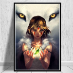 Jaapani animeprintsess Mononoke l&otilde;uendimaaling plakatid ja tr&uuml;kised Seinakunstipildid elutoa jaoks Cuadrose kodukaunistus Ilma raamita 30*40cm