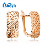 LSOOYH Clip K&otilde;rvar&otilde;ngad Roosa kullav&auml;rvi Moodne K&otilde;rvar&otilde;ngas Naistele Ruudukujulised Cubic Zirconia Stud K&otilde;rvar&otilde;ngad Ehted A