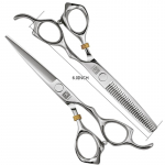 TITAN Juuksek&auml;&auml;rid Professionaalsed Barber Cut Juuksuri- ja Harvenduskomplekt 6,0-tolline JAPAN 440C STEEL 6.0inch