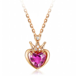 Bella Box uus peen elegantne kroon virsiku&otilde;is S&uuml;damekujuline meresinine tsirkoon ripats naiselik rangluu kett kaelakee v&otilde;lu s&uuml;nnip&auml;evapidu sinine