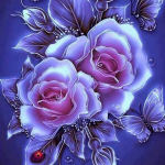 5D Teemantmaali Lill T&auml;is&uuml;mmargune Roos Rhinestone Mosaiic Teemanttikandid Ristpistes Kodukaunistuse kingitus Full Round 20x20CM