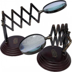 Lauaarvuti Vintage Style lauapealne kanaliga luup Meressingist suurendusklaas K&otilde;rgklassi objektiiv Reguleeritav suurendusaluse lamp MDF alusel