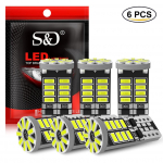 6 tk W5W T10 LED Canbus auto salongi k&uuml;ljetuled t&otilde;rgeteta Auto kupli ukselamp 194 3014 25SMD 5W5 12V lugemispirn 6000K valge