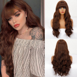 MISS PARAS Helepruun naiste moodne pikk laineline parukas s&uuml;nteetilisest kiust igap&auml;evaseks kandmiseks pikk laineline must pruun parukas 2-30