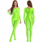 Naiste &uuml;hes t&uuml;kis pikkade varrukatega Unitard džemprikoos, Stretch Spandex Bodysuit rombid XL