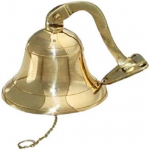 Brass Ship Nautical Wall Decor Bell 4 tolli