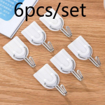 Uus 6 tk majapidamises kasutatav valge tugev kleepuv riidepuu konks laadimisuks k&ouml;&ouml;k vannituba sein kodur&auml;tik H