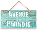 Les Tr&eacute;sors De Lily [R2278] &ndash; t&uuml;rkiissinine puidust tahvel  S&otilde;numid  (Paradiisi aven&uuml;&uuml;) - 30x15 cm t&uuml;rkiissinine